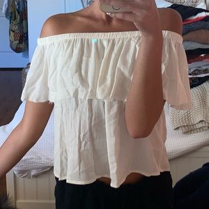 cream loose off the shoulder blouse top